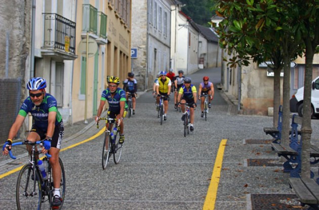 Sportif riders before mountain experience had coalesced them into the Wisdom Group.  Author is third from left.