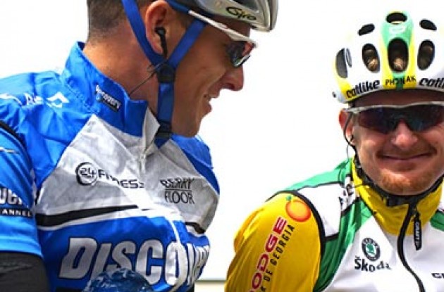 Armstrong and Landis. Photo copyright Ben Ross/Roadcycling.com/www.benrossphotography.com.