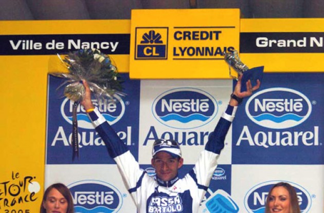 I did it! Bernucci on the podium. Photo copyright Fotoreporter Sirotti.