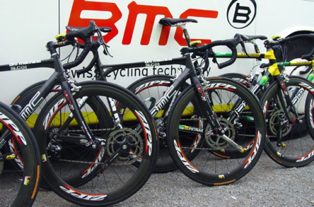 The new and the old guys ... all ready for one more day at work. Photo copyright Roadcycling.com.