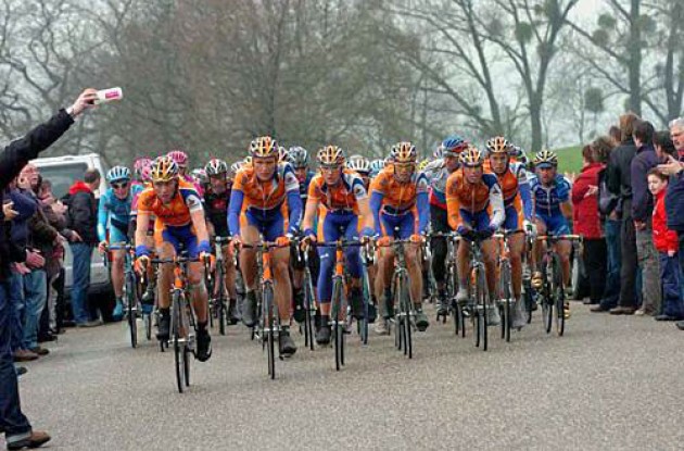 Rabobank chases. Photo copyright Fotoreporter Sirotti.