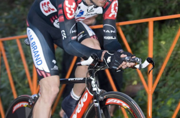 Bobby Julich in time trial position. Photo copyright Roadcycling.com.