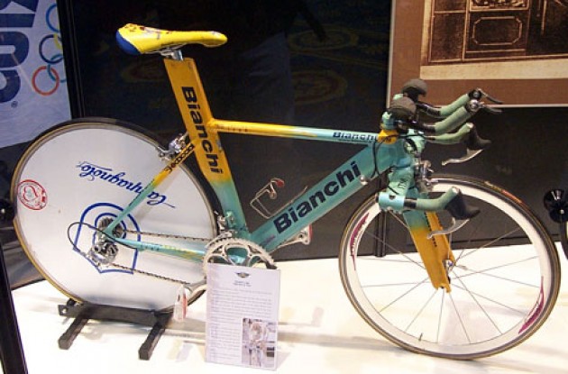 Marco Pantani's TT Bike. Photo copyright Roadcycling.com.