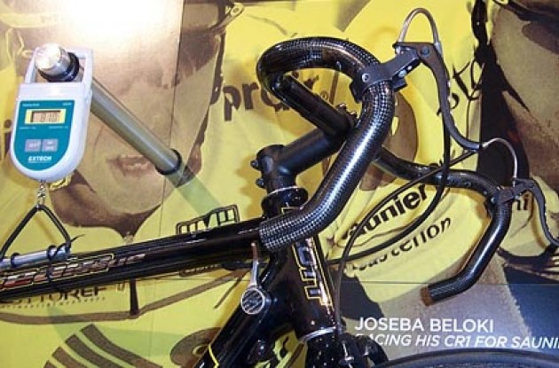 Scott Team. The bars have been left unwrapped and the bike is specked with downtube shifters to reduce weight and AX Lightness brakes and seatpost. Photo copyright Roadcycling.com.