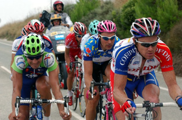 Ever-present O'Grady works hard in today's breakaway. Photo copyright Unipublic.