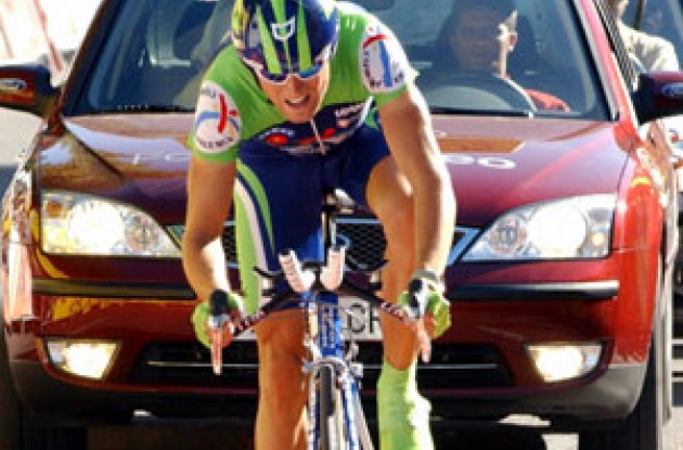Alejandro Valverde finished 14th today and didn't manage to fight his way to a podium finish in the overall Vuelta rankings. Photo copyright Unipublic.