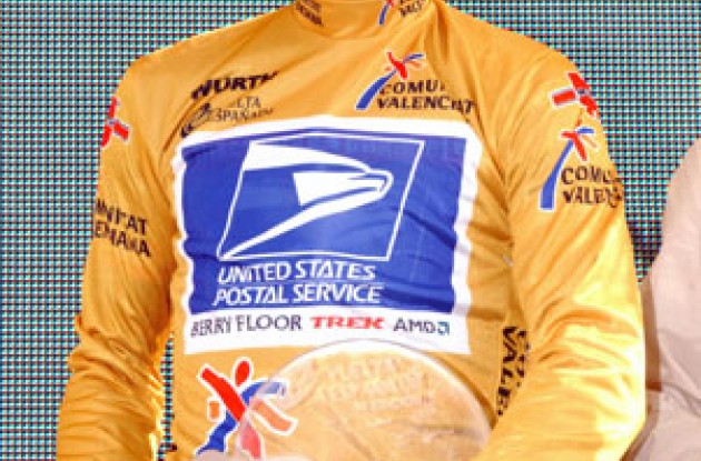 A tired Landis was able to keep the overall Vuelta lead today. Photo copyright Unipublic.