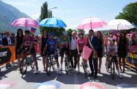 Giro d'Italia riders at the start of stage 19 in Longarone