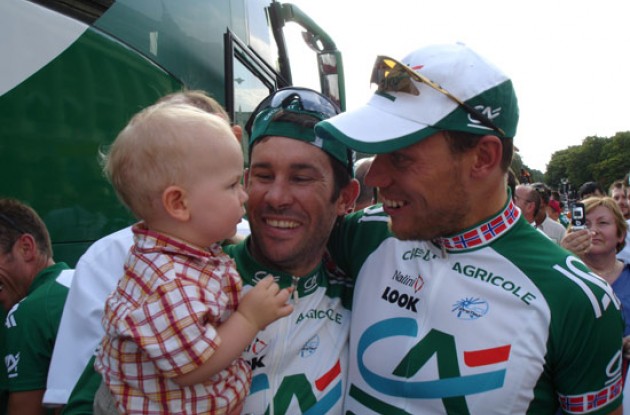 Thor, Julian and Julian's son Tanner. Photo copyright Roadcycling.com.