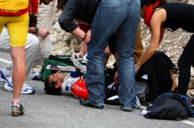 Francisco Mancebo (Team Rock Racing) shortly after his crash. Photo copyright Vero Image.