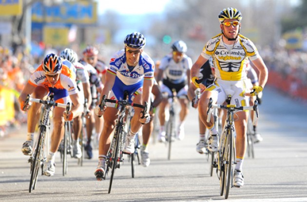 Mark Cavendish (Team Columbia-Highroad) wins stage 5 of the 2009 Tour of California. Photo copyright TDWSports.com.