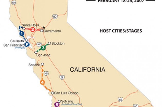 2007 Tour of California route