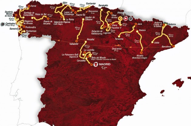 2012 Vuelta a Espana map.