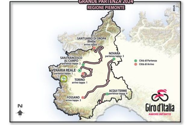 Giro d'Italia 2024 Piemonte start map