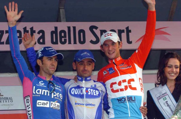 Top 3 on the podium. Photo copyright Fotoreporter Sirotti.
