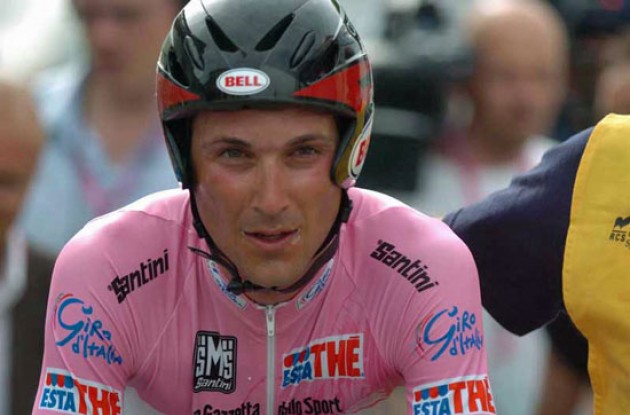 Ivan Basso after the time trial. Photo copyright Fotoreporter Sirotti.