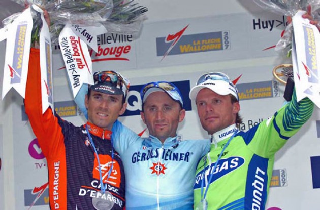 Rebellin, Valverde and Di Luca on the podium.