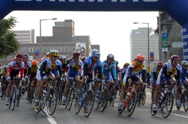 Riders heading into the first turn.  Photo copyright Paul Sampara Photography.