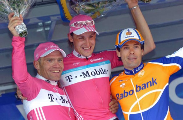 Burghardt, Hammond and Freire on the podium in Wevelgem.