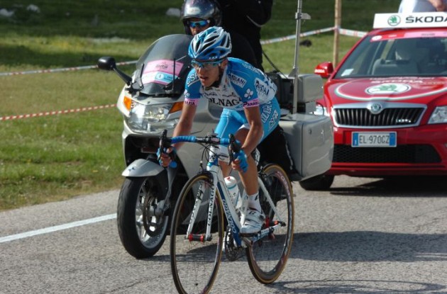 Domenico Pozzovivo of Team Colnago on his way to Giro d'Italia stage victory. Photo Fotoreporter Sirotti.