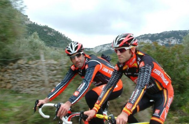 Garcia Acosta and Valverde during one of the many training rides.