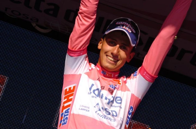 Adriano Malori is the Giro d'Italia's new maglia rosa. Photo Fotoreporter Sirotti.
