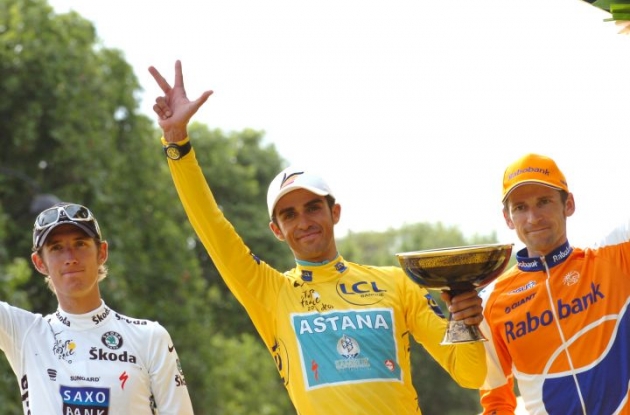 Alberto Contador - Now riding for Team Saxo Bank-SunGard. Photo copyright Fotoreporter Sirotti.