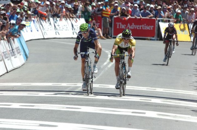 Team Movistar's Alejandro Valverde sprints to stage victory in comeback race. Photo Fotoreporter Sirotti.