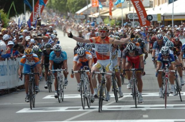 Andre Greipel takes his third stage win. Photo copyright Fotoreporter Sirotti.