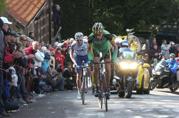Bellemakers and Roux in today's breakaway. Photo Fotoreporter Sirotti.