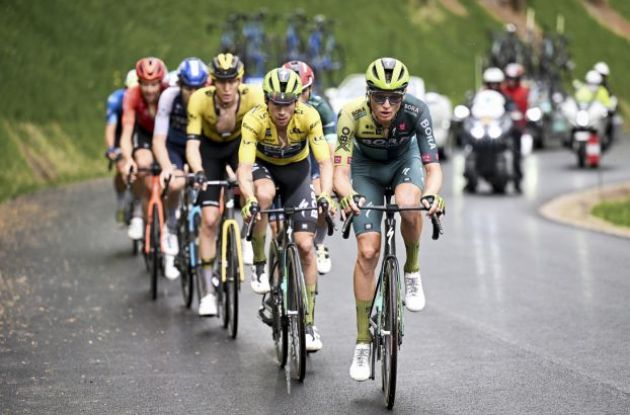 Bora-Hansgrohe riders Alexandr Vlasov and Primoz Roglic in stage 7 of Criterium du Dauphine