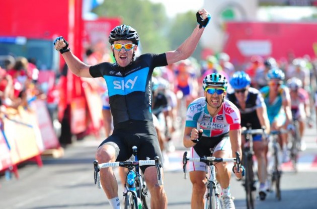 Christopher Sutton grabs the win in stage 2 of the 2011 Tour of Spain. Photo Fotoreporter Sirotti.