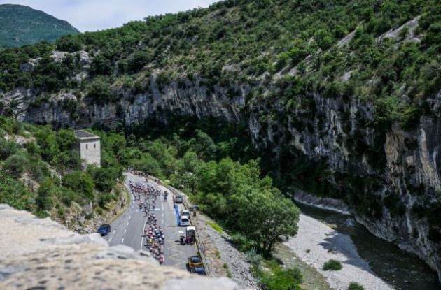 Cyclists in French Alps