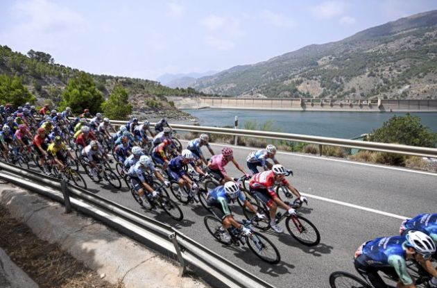 Cyclists on bridge