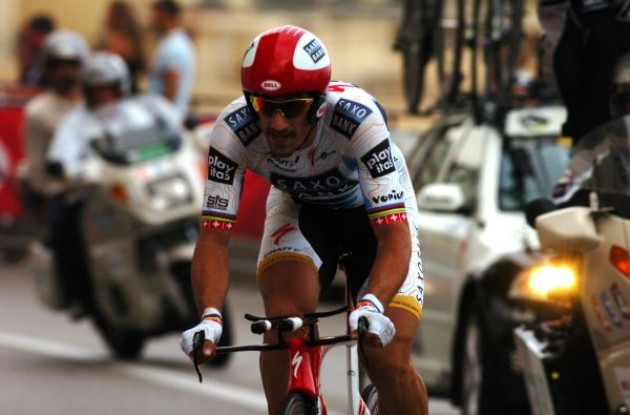 Today's winner Fabian Cancellara. Photo copyright Fotoreporter Sirotti.