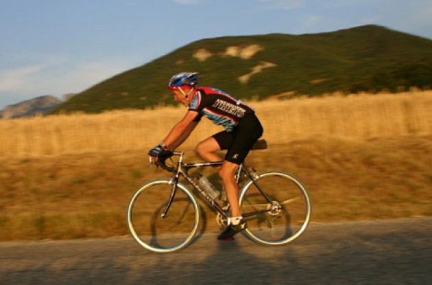 Paul Rogen thinks about his proposed 2005 Challenge against Merckx on Mount Ventoux on July 14  the Bastille Day in France. Photo by Thomson Bike Tours.