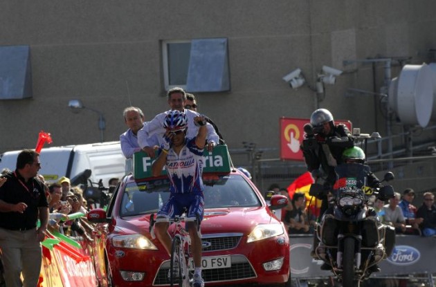 Joaquin Rodriguez wins stage 14 of the Vuelta a Espana 2010 for Team Katusha. Photo copyright Fotoreporter Sirotti.