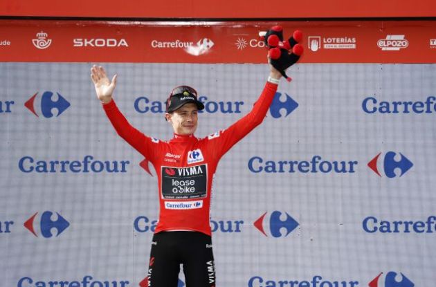 Jonas Vingegaard on the Vuelta a Espana podium