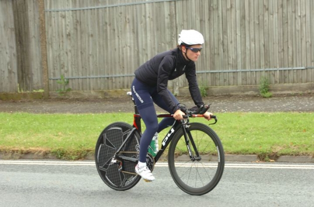 Great Britain's Lizzie Armitstead training on the Olympic time trial course. Photo Fotoreporter Sirotti.