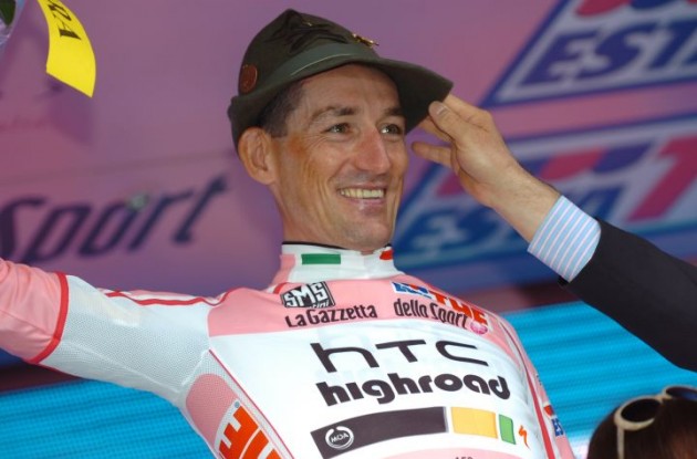 Marco Pinotti on the podium. Photo Fotoreporter Sirotti.