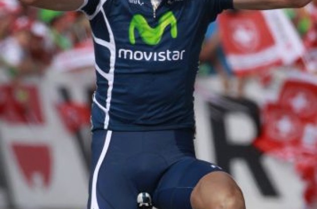 Juan Maurizio Soler (Team Movistar) was involved in an accident earlier today. Photo Fotoreporter Sirotti.