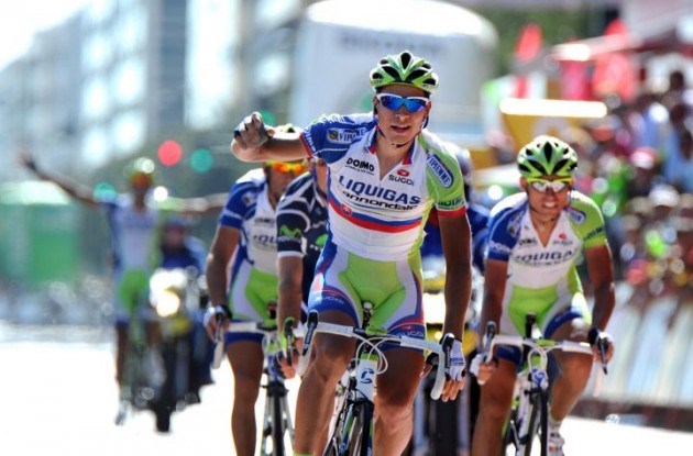 Peter Sagan wins stage 6 of the 2011 Vuelta a Espana.