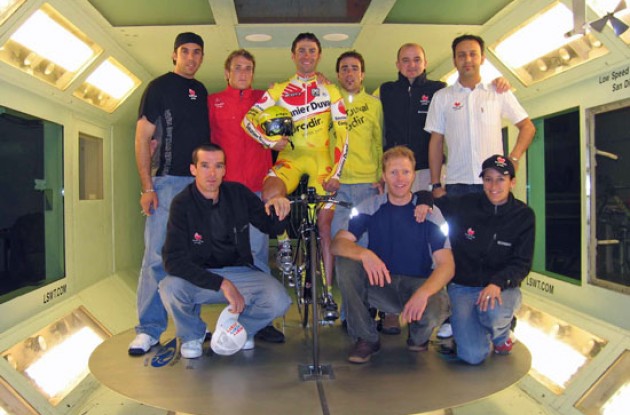 Saunier Duval - Simoni, Millar and co. in the wind tunnel. Photo copyright Roadcycling.com.