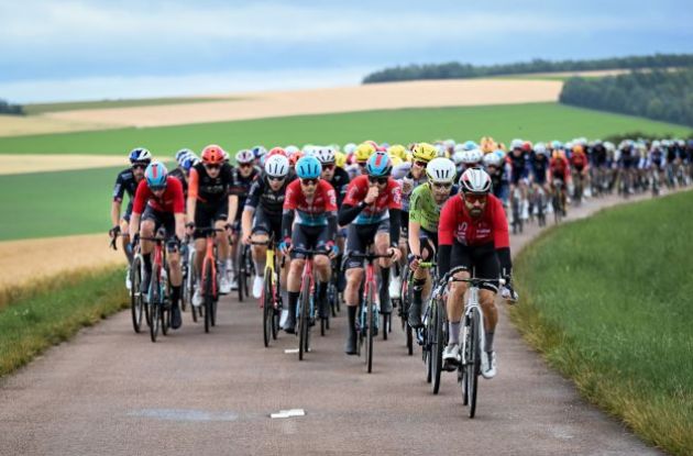 Simon Geschke leading the Tour de France peloton