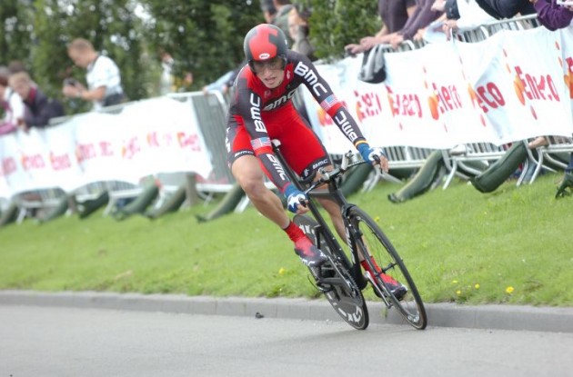 Taylor Phinney (Team BMC Racing) on his way to victory. Photo Fotoreporter Sirotti.