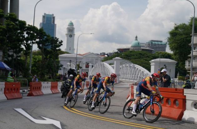 Team Lidl-Trek cyclists during TDF Prudential Singapore Criterium