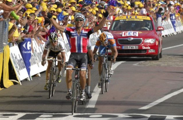 Thor Hushovd wins stage 3 for Cervelo TestTeam! Photo copyright Fotoreporter Sirotti.