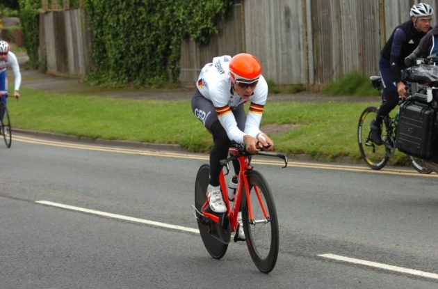 Germany's world time trial champion Tony Martin training on the Olympic time trial course. Photo Fotoreporter Sirotti.