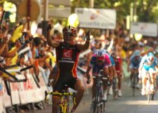 Alejandro Valverde (Team Caisse d'Epargne) wins 2008 La Vuelta a Espana stage.
