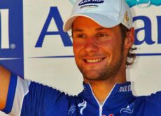 A proud and relieved Tom Boonen on the podium.